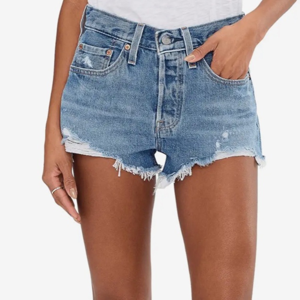 Levi's 501 High Rise Distressed Jean Shorts